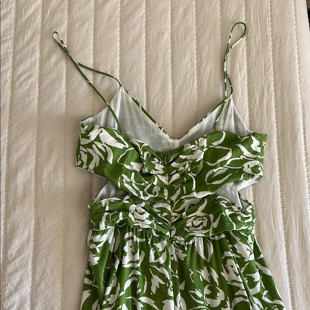 Zara Green and White Floral Maxi Dress - Picture 4 of 6